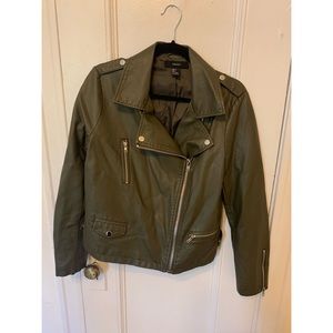 Green Faux Leather Moro Jacket